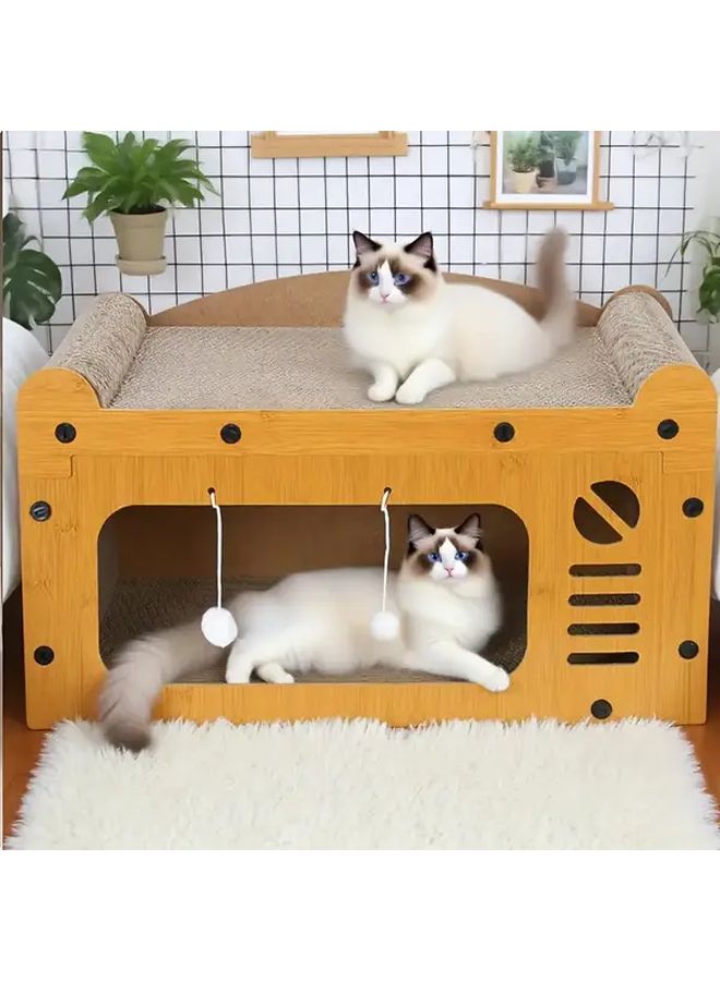 Small Replacement Cat House with Scratching Board Multi Level Hammock - Image 3